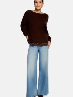 zero Damen Strickpullover in braun