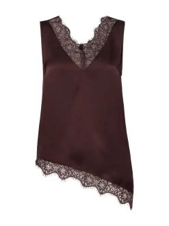 zero Damen Top in aubergine - Ärmel: ohne Arm