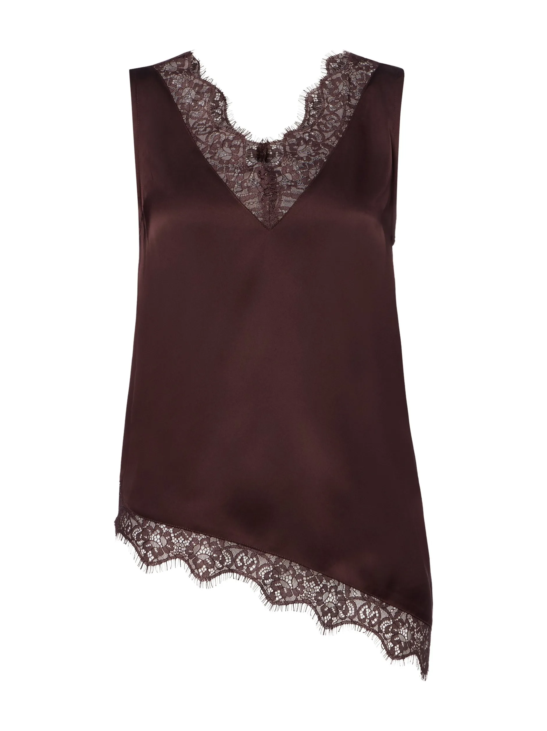 zero Damen Top in aubergine - Ärmel: ohne Arm