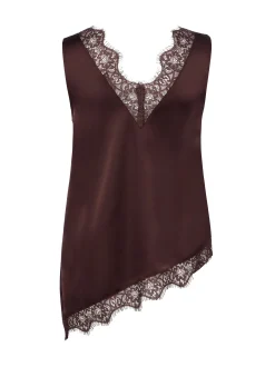 zero Damen Top in aubergine - Ärmel: ohne Arm