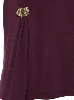 zero Damen T-Shirt in aubergine - Ausschnitt: Rundhals