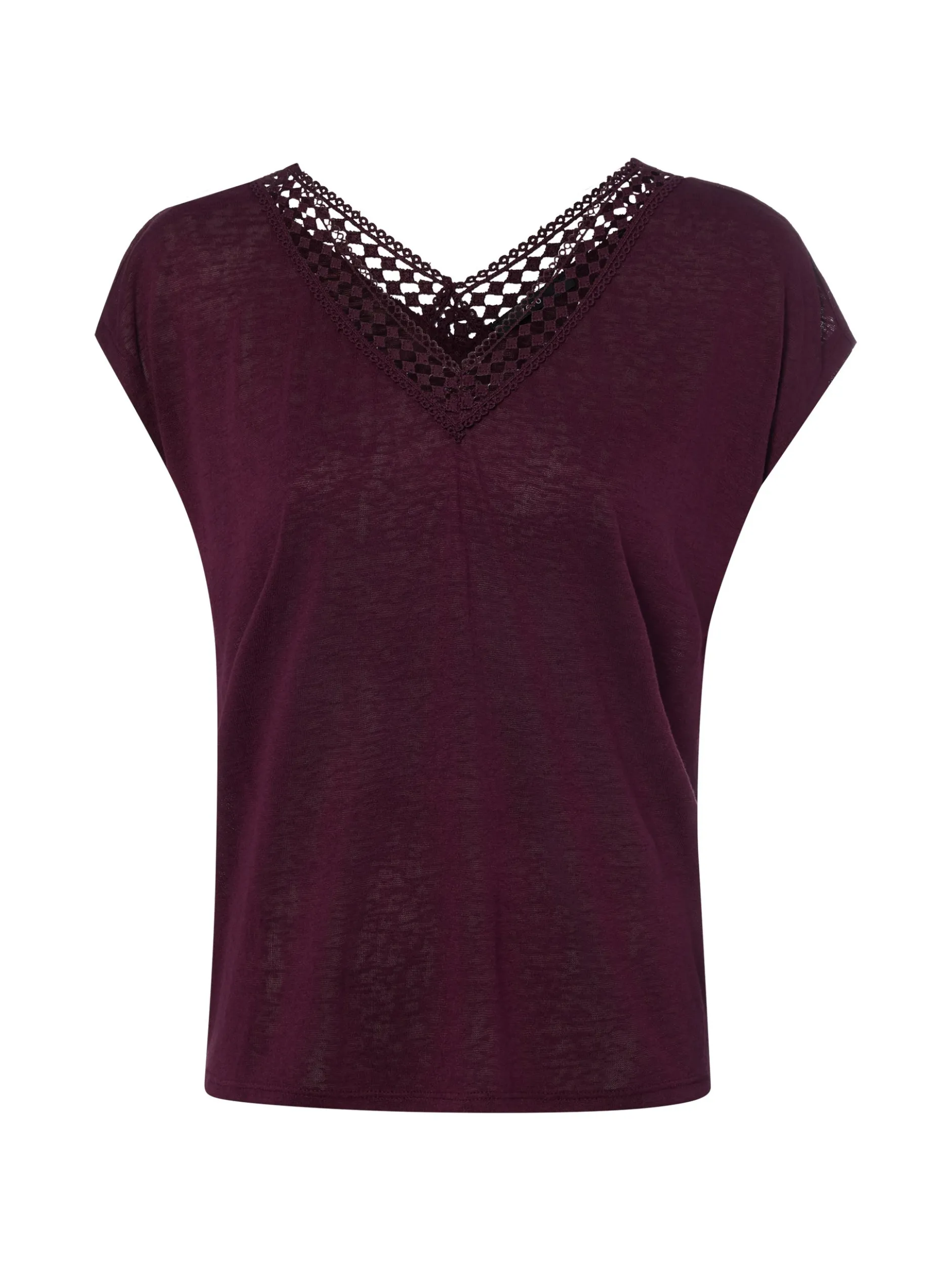 zero Damen T-Shirt in aubergine - Ärmel: extra kurz