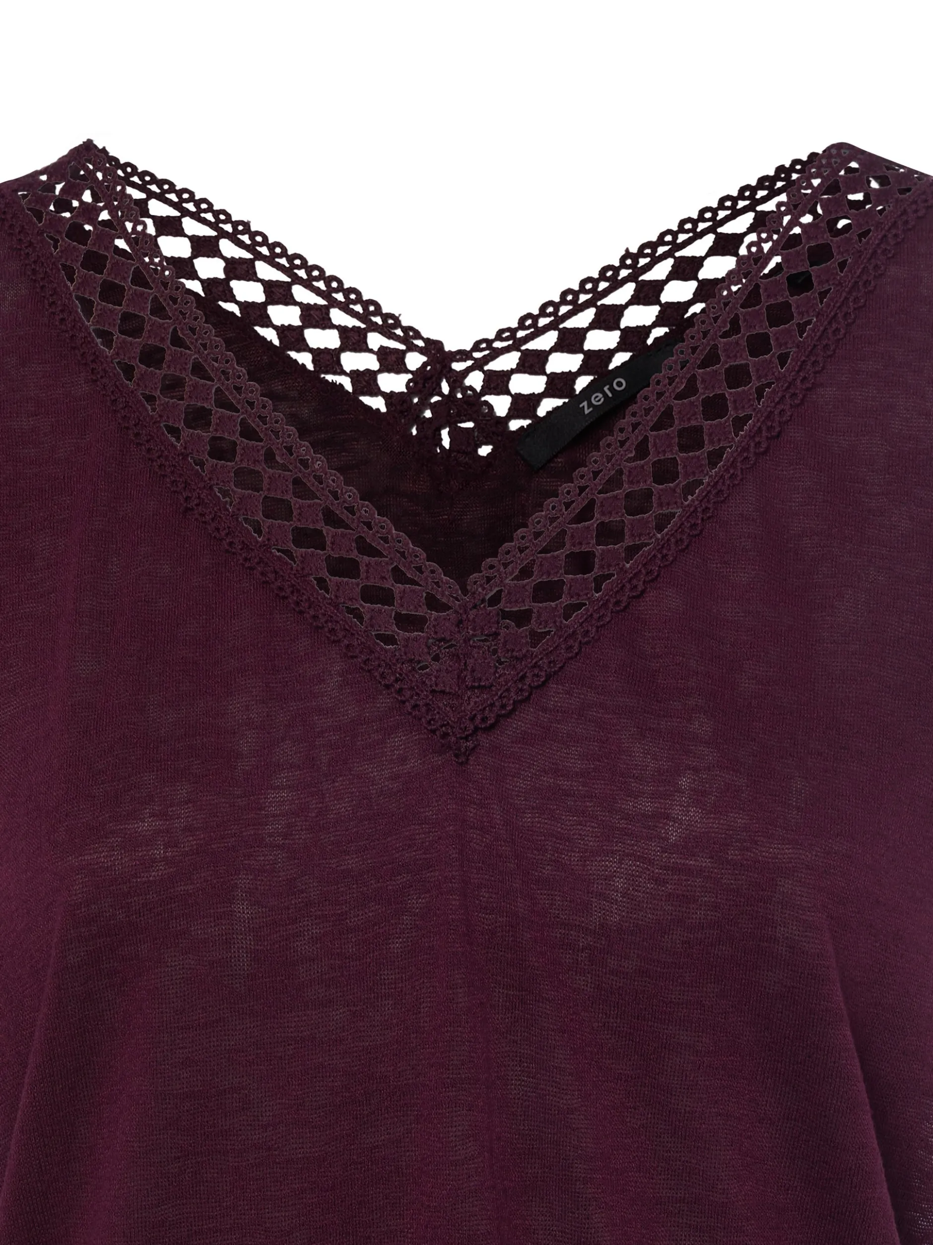 zero Damen T-Shirt in aubergine - Ärmel: extra kurz