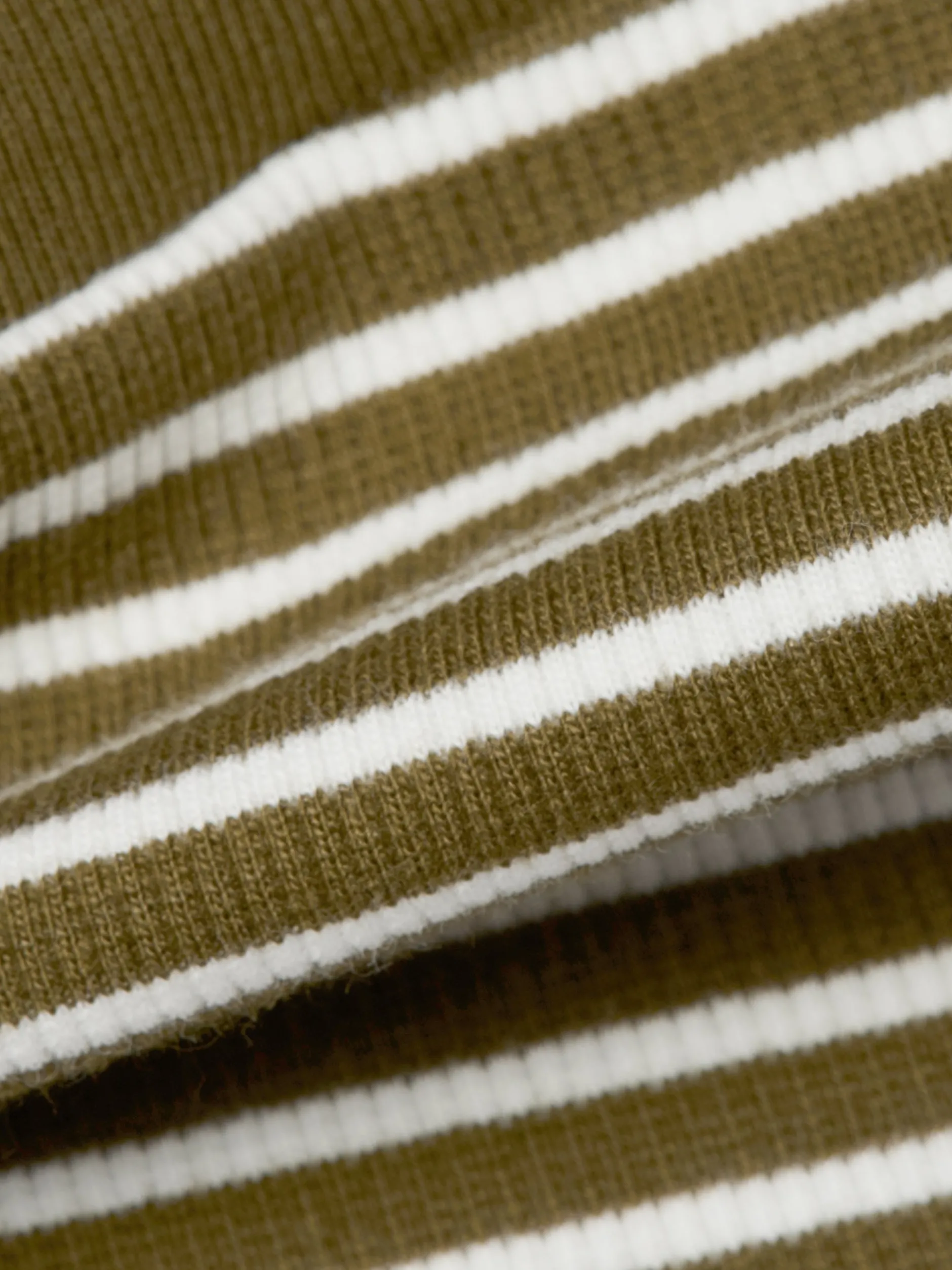 zero Damen T-Shirt in khaki weiß - Ausschnitt: Rundhals