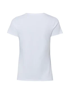 zero Damen T-Shirt in weiß blau - Ausschnitt: Rundhals